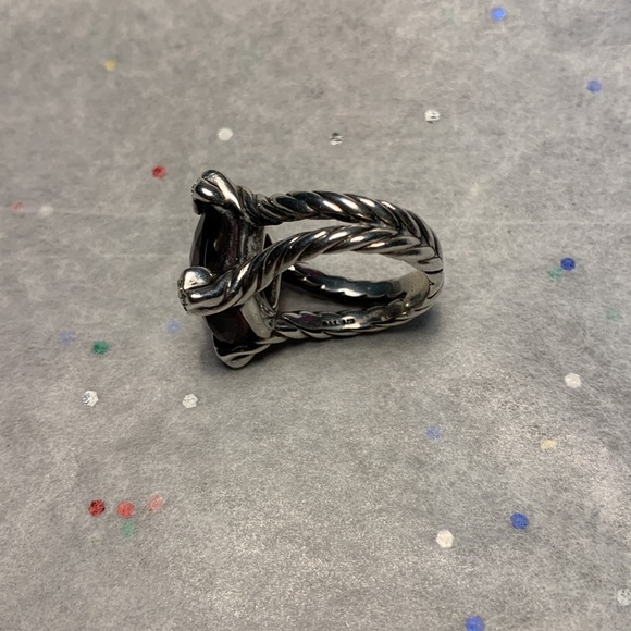 David Yurman Cushion On Point Morganite and Diamond Ring 20 x 20 - Picture 3 of 12